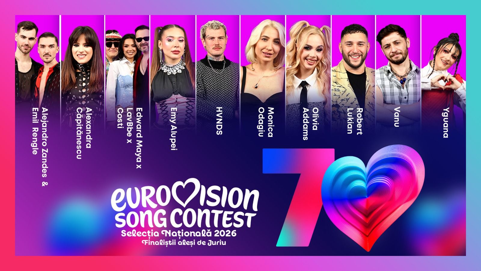 Eurovision România 2026: Lista celor zece finaliști ai Selecției Naționale / Fanii vor alege a 11-a piesă care va intra în finală