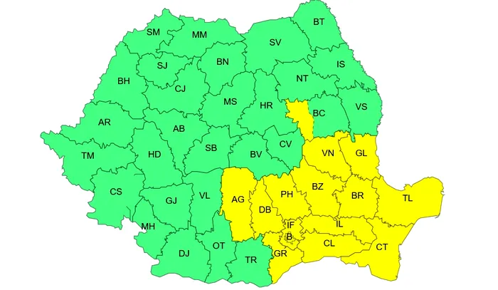 ANM: Ploi și vijelii în mai multe județe și în Capitală